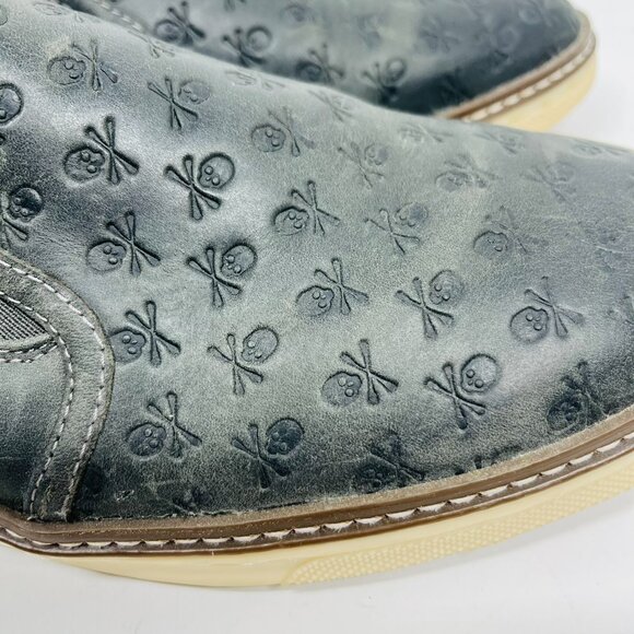 Johnston & Murphy Sheepskin Navy Skull Embossed McGuffey Slip-on Shoe main image 8